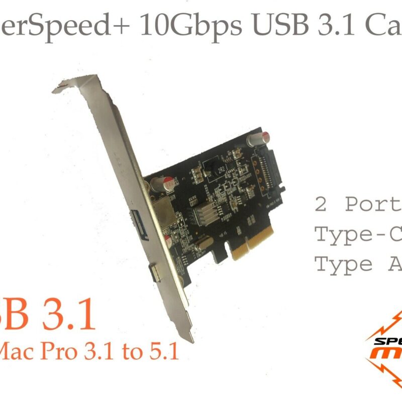 USB 3.1 Gen.2 Card Pcie for Mac pro 3.1 to 5.1 2 Ports USB C + USB Type A